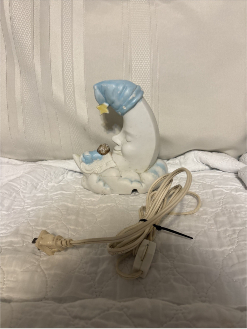Baby Boy Moon Lamp Holding Baby Boy & Tenny Bear